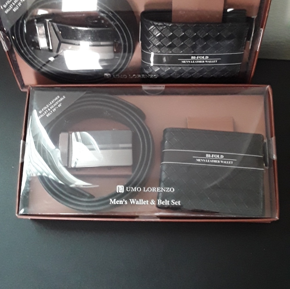 Mens wallet and belt combo